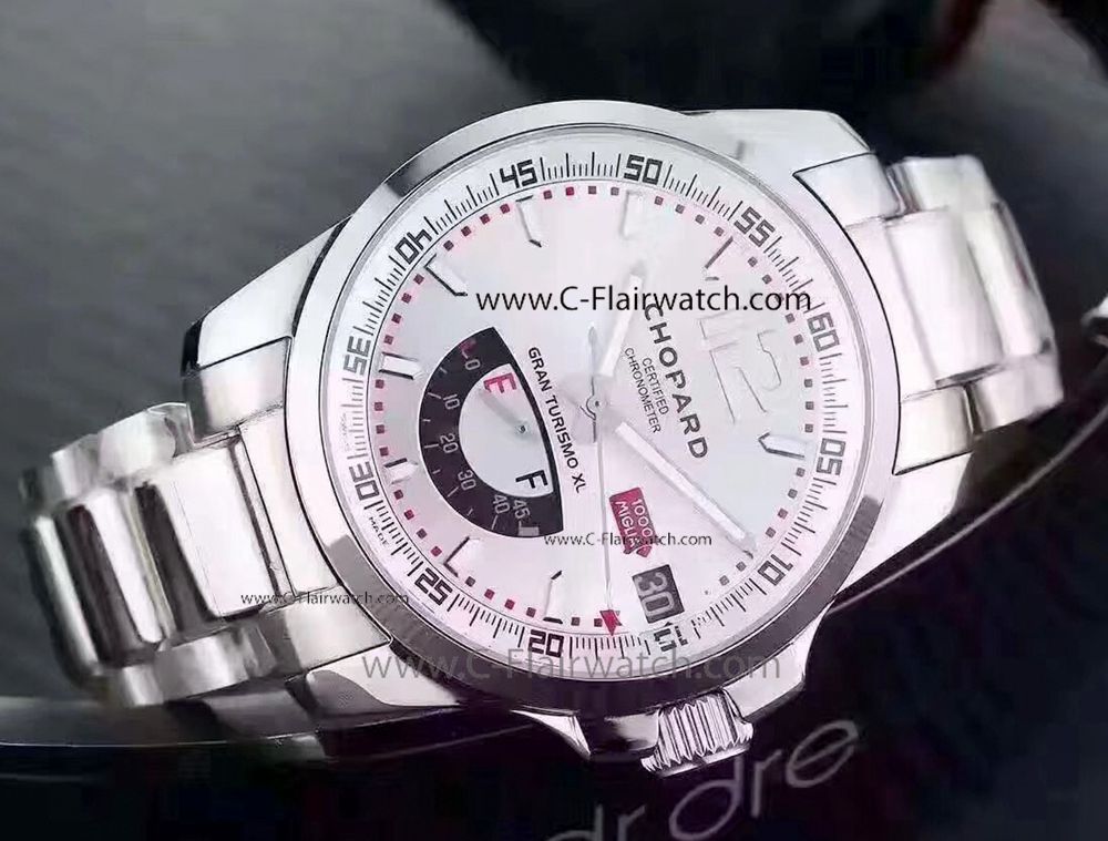 Fake Chopard GT XL Stainless Steel White Watch Power Reserve